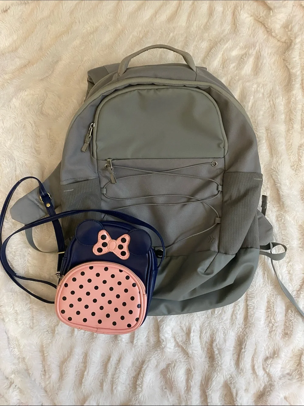 FREE Kids Navy and Pink Bow Crossbody Bag - Mini Polka Dot Purse